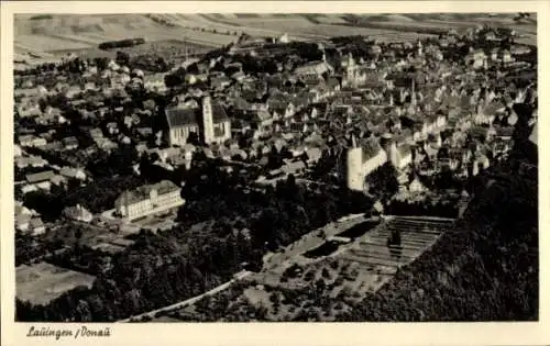 Ak Lauingen an der Donau Schwäbische Alb, Fliegeraufnahme