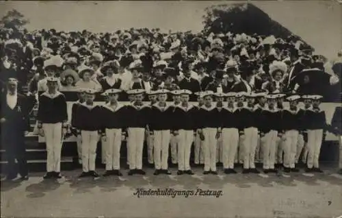 Foto Ak Wien, Kinderhuldigungs Festzug, Kinder in Matrosenuniform