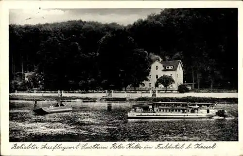 Ak Kassel in Hessen, Gasthaus Roter Kater, Dampfer