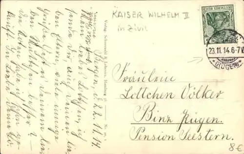 Ak Kaiser Wilhelm II., Gemaltes Porträt