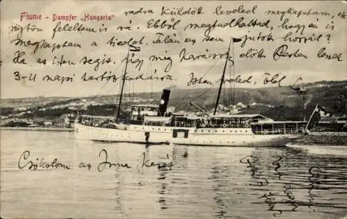 Ak Rijeka Fiume Kroatien, Dampfer Hungaria