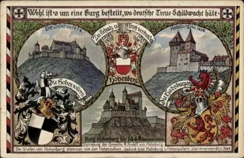 Wappen Ak Hohenberg in Niederösterreich, Burg Hohenburg, Zoller, Hohenzollern, Habsburger