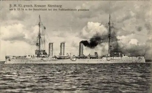 Ak Deutsches Kriegsschiff, SMS Nürnberg, Kleiner Kreuzer, Kaiserliche Marine