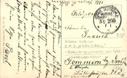 Ak Deutsches Kriegsschiff, SMS Nürnberg, Kleiner Kreuzer, Kaiserliche Marine