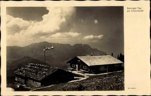 Ak Berchtesgaden in Oberbayern, Sonniger Tag,  Ahornkaser, Alpenwirtschaft Oberahorn Alm