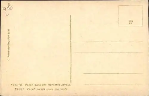 Ak Egypt, Fellah in seinen verlorenen Momenten