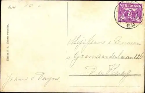 Ak Bollenland Niederlande, Volkstrachten, Hyacintenvelden