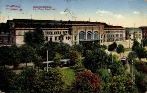 Ak Straßburg Straßburg Elsass Bas Rhin, Hauptbahnhof