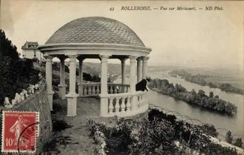 Ak Rolleboise Yvelines, Vue sur Mericourt, Aussichtspavillon