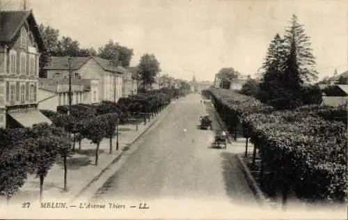 Ak Melun Seine et Marne, Avenue Thiers