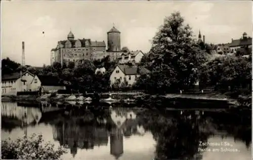 Ak Zschopau im Erzgebirge Sachsen, Partie am Schloss