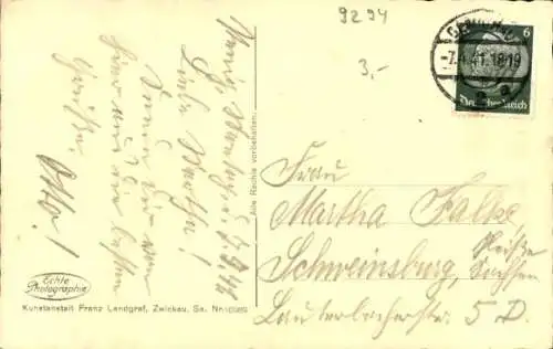 Ak Penig in Sachsen, Teilansicht, Kirche