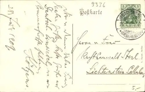 Ak Neuhausen im Erzgebirge, Schloss Purschenstein, Teilansicht, Flöhatal