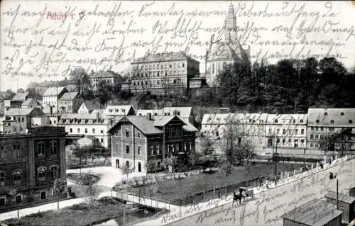 Ak Adorf im Vogtland Teilansicht, Kirche