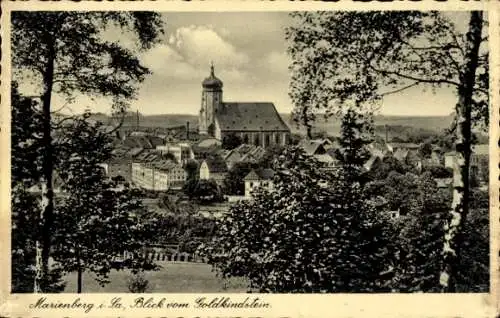 Ak Marienberg im Erzgebirge Sachsen, Blick vom Goldkindstein