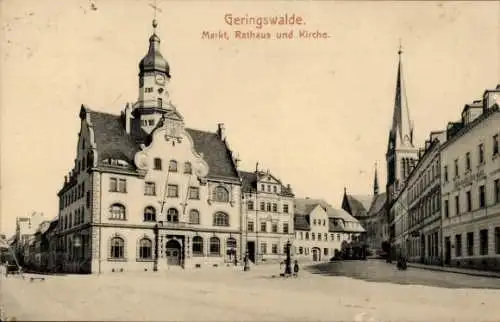 Ak Geringswalde Sachsen, Markt, Rathaus, Kirche