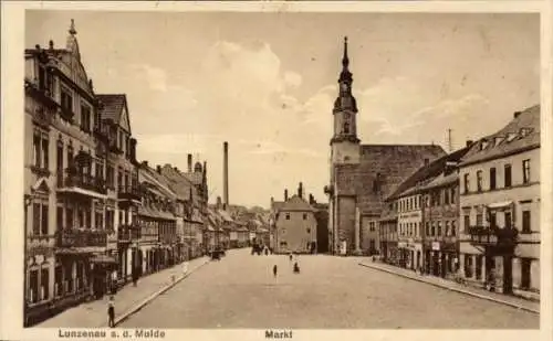 Ak Lunzenau in Sachsen, Markt, Kirche