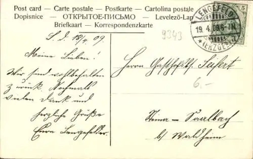 Ak Lengefeld im Erzgebirge Sachsen, Kirche, Innenansicht, Altarplatz
