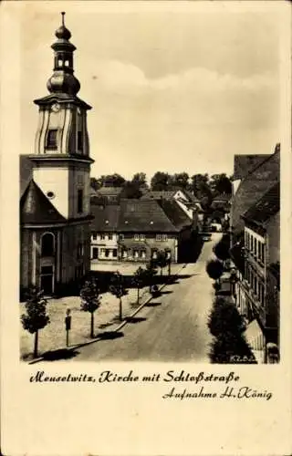 Ak Meuselwitz, Kirche, Schlossstraße