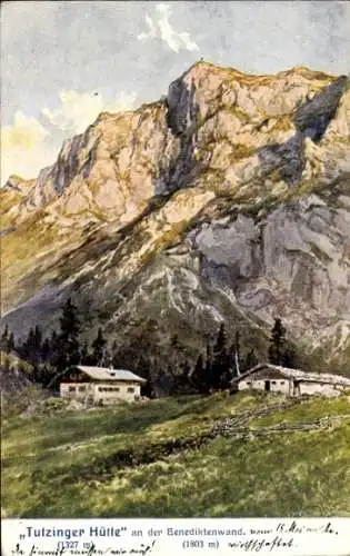 Künstler Ak Compton, Edward Theodore, Kochel am See in Oberbayern, Tutzinger Hütte, Benediktenwand