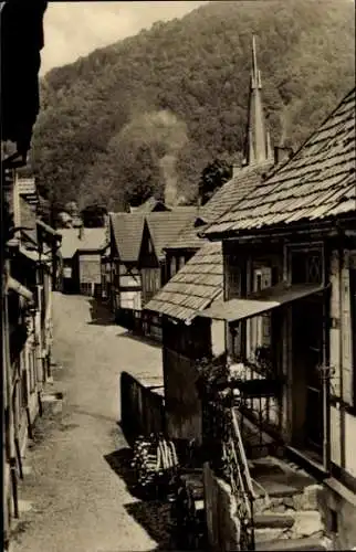 Ak Ilfeld Harztor in Thüringen, Blick in die Burgstraße