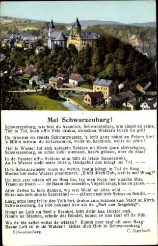 Ak Schwarzenberg im Erzgebirge Sachsen, Mei Schwarzenbarg, Panorama