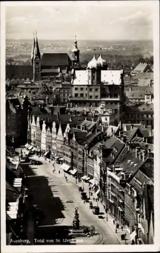 Ak Augsburg in Bayern, Total von Basilika St. Ulrich