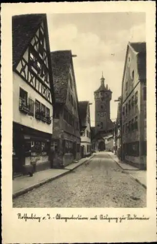 Ak Rothenburg ob der Tauber Mittelfranken, Klingentorturm mit Übergang zur Stadtmauer