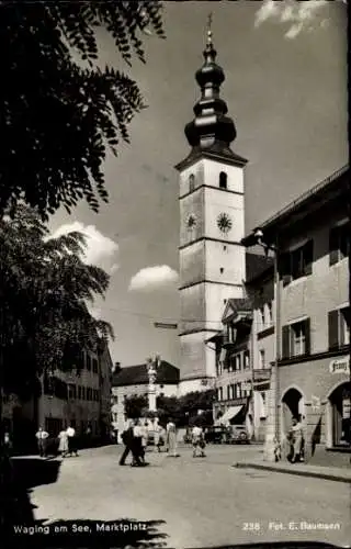 Ak Waging am See Oberbayern, Marktplatz