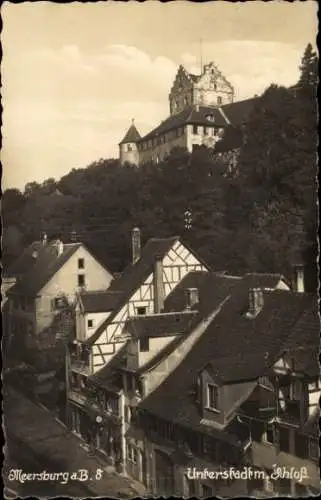 Ak Meersburg am Bodensee, Schloss, Unterstadt