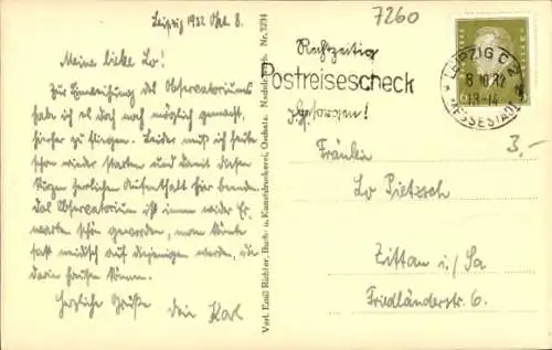 Ak Collm Wermsdorf Sachsen, Das geophyisikalische Observatorium der Universität Leipzig
