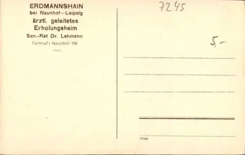 Ak Erdmannshain Naunhof bei Leipzig, Erholungsheim