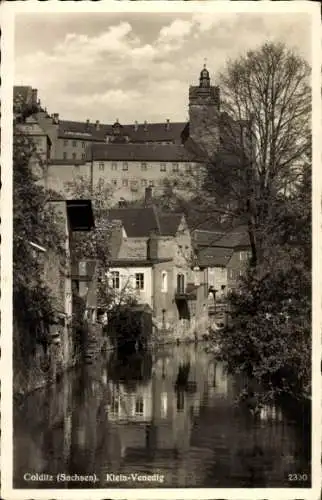 Ak Colditz in Sachsen, Klein Venedig, Schloss, Häuserfassaden