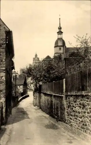 Ak Colditz Sachsen, Straßenpartie mit Blick zum Schloss