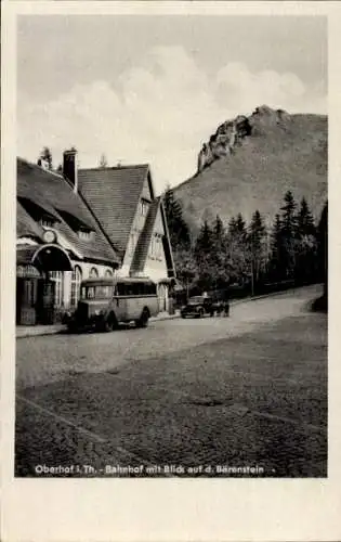 Ak Oberhof im Thüringer Wald, Bahnhof, Bärenstein, Bus