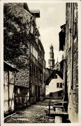 Ak Mühlhausen in Thüringen, Blick durch die Gasse