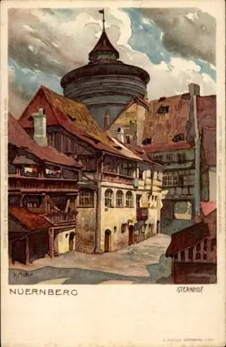 Künstler Litho Mutter, K., Nürnberg in Mittelfranken Bayern, Sternhof, Haeberlein Metzger Lebkuchen