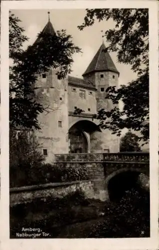 Ak Amberg in der Oberpfalz Bayern, Nabburger Tor, Brücke