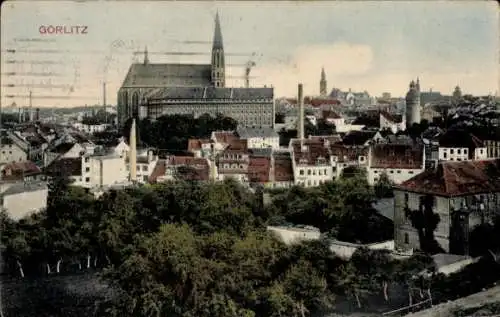 Ak Görlitz in der Lausitz, Panorama, Kirche