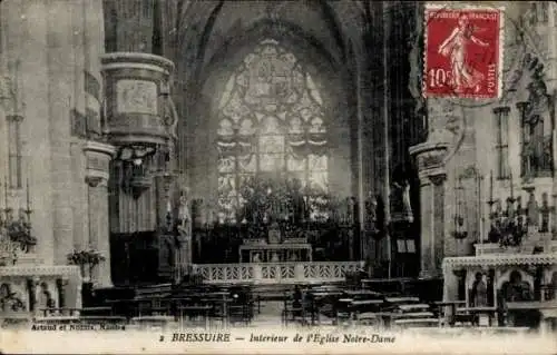 Ak Bressuire Deux Sèvres, Kirche Notre-Dame, Innenansicht