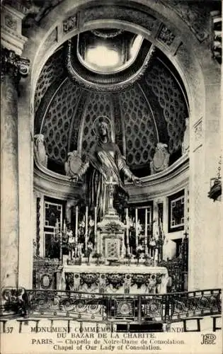 Ak Paris VIIIe Élysée, Denkmal des Bazar de la Charite, Kapelle Notre Dame de Consolation