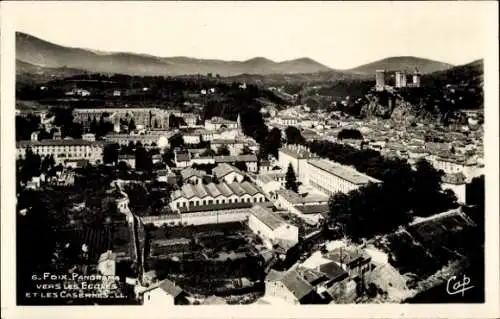 Ak Foix Ariege, Panorama vers les Ecoles et les Casernes