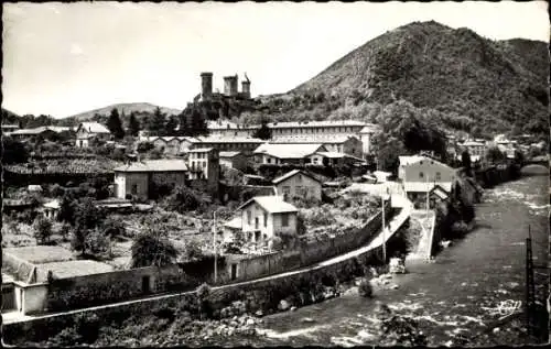 Ak Foix Ariege, Chateau, perspective de la Route d'Ax-les-Thermes