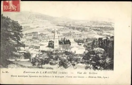 Ak Lamastre Ardèche, Gesamtansicht, Blick auf Gilhoc