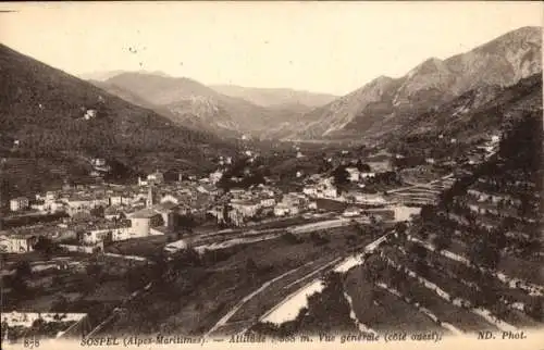 Ak Sospel Alpes Maritimes, Gesamtansicht