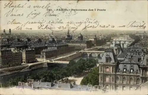 Ak Paris, Panorama des 7 Ponts