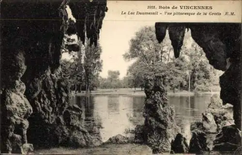 Ak Paris XII Bois de Vincennes, Lac Daumesnil, Grotte