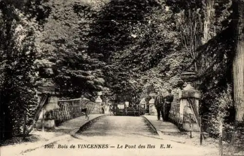 Ak Paris XII Bois de Vincennes, Pont des Iles