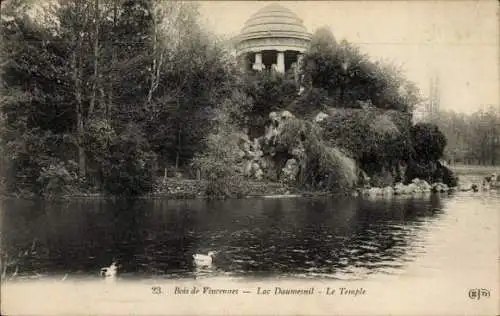 Ak Paris XII Bois de Vincennes, Lac Daumesnil, Temple