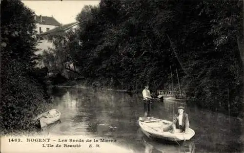 Ak Nogent sur Marne Val de Marne, Les Bords de la Marne, Ile de Beaute